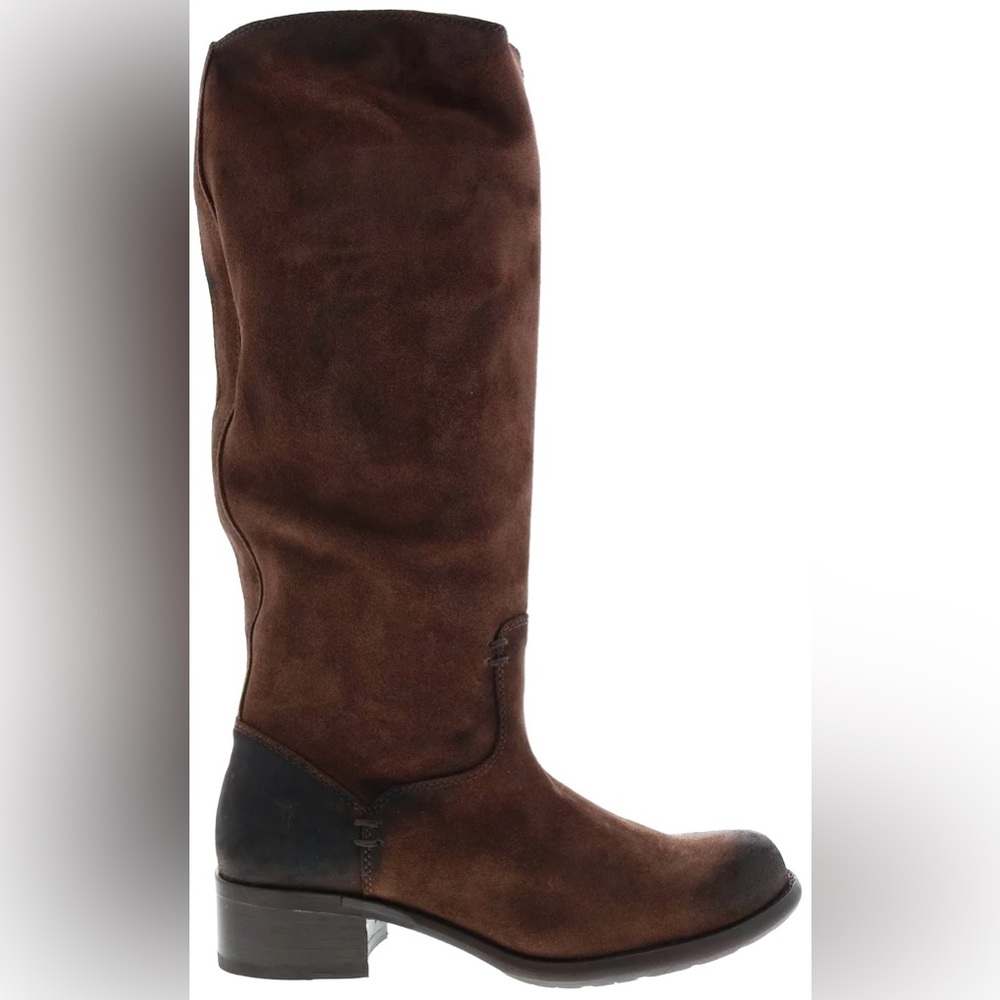 Frye Elena Brown Burnish Suede Tall Boots